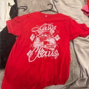 holiday time medium red festive shirt